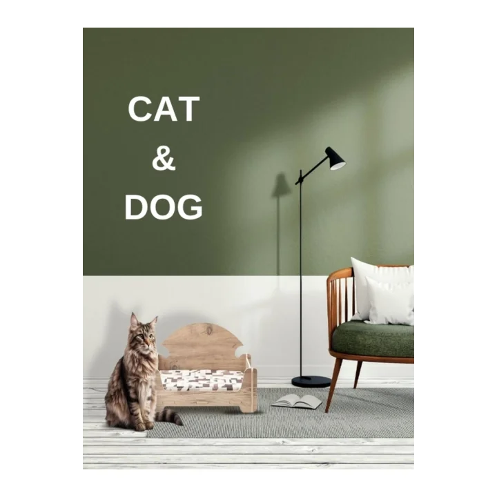 Pd Taht Rahat Kedi Köpek Yatağı 30*50 Atlantik Çam Yıkanabilir Duck Kumaş Minderi Ile Beraber