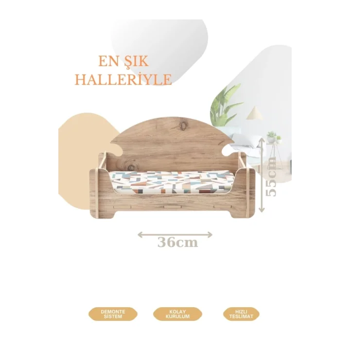 Pd Taht Rahat Kedi Köpek Yatağı 30*50 Atlantik Çam Yıkanabilir Duck Kumaş Minderi Ile Beraber