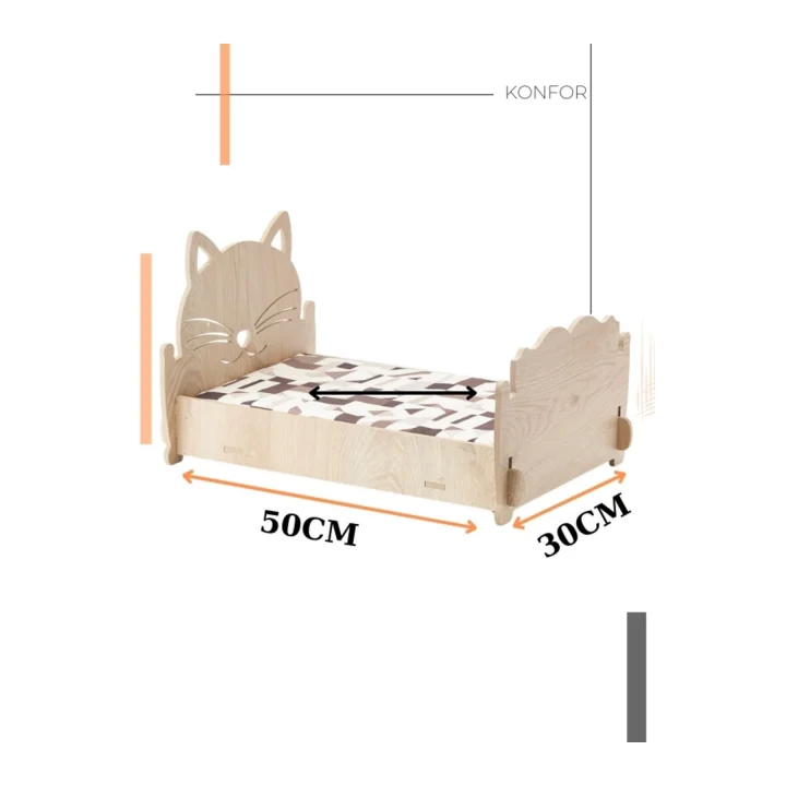 Cella Baza 30*50 Kedi Köpek Yatağı Yıkanabilir Duck Kumaş Minderi Ile Beraber