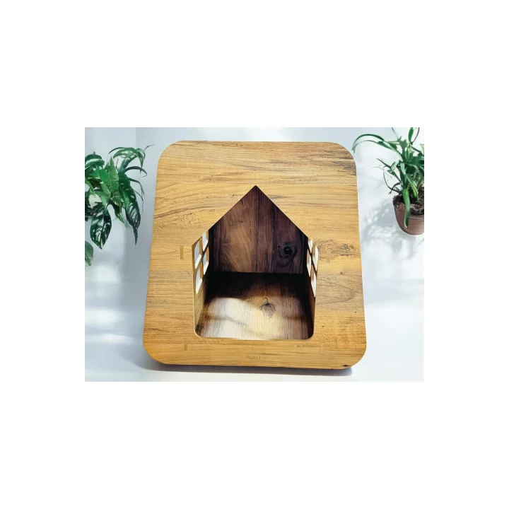 Caramel 30*50 Kedi Köpek Evi Yıkanabilir Kumaş Minderi Ile Beraber