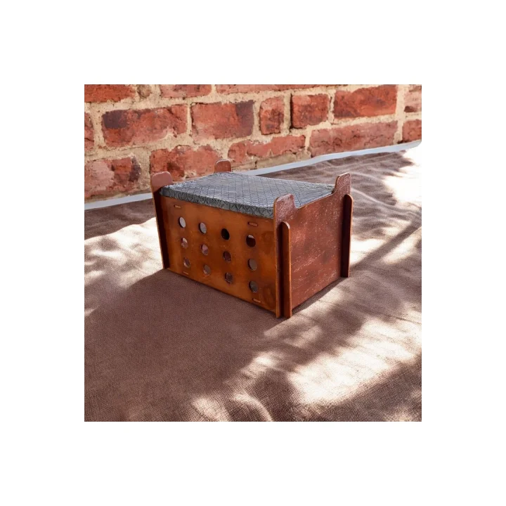 Ed Asia Kedi Evi 2 Katlı Ceviz Renk . Rahat Ve Yıkanabilir Minderi İle Beraber