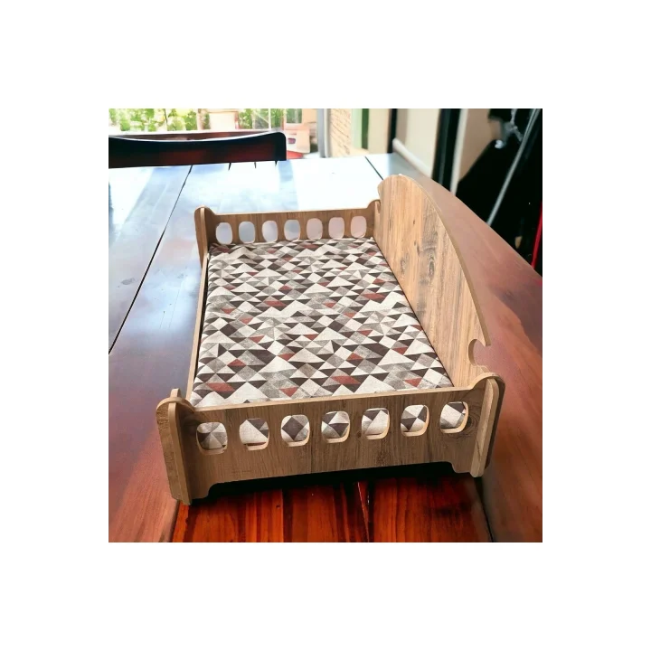 Pd Taht Kedi Köpek Yatağı Ergonomik 40*70 Cm Çam Renk ,yıkanabilir Duck Kumaş Minderi Ile Beraber