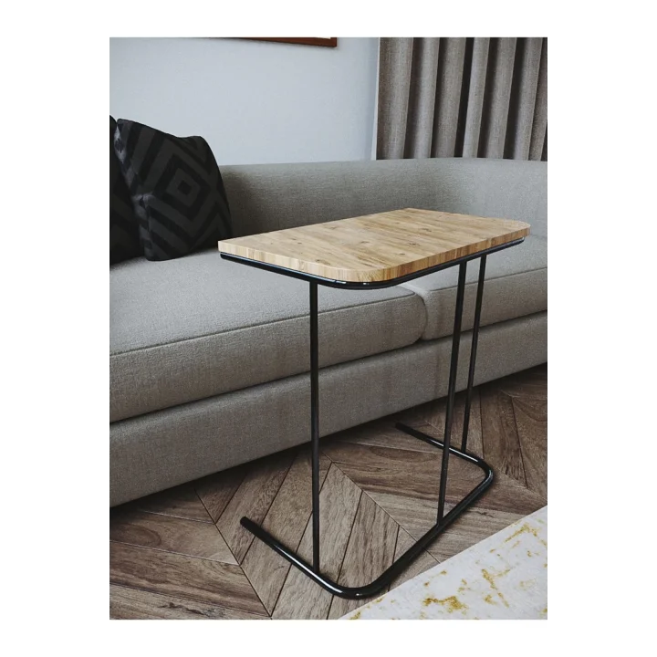 Metal Ayaklı Laptop Sehpası Kahvaltı Masası Çalışma Sehpası Çam