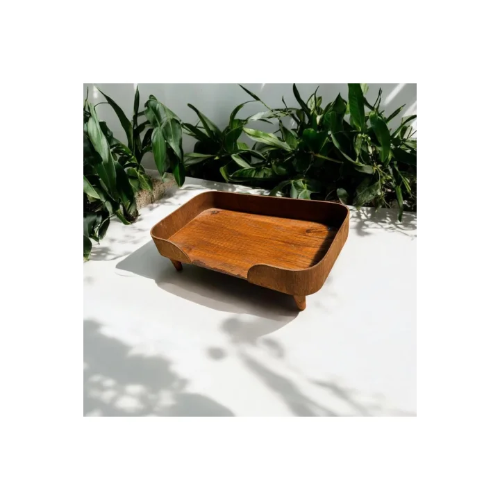 Barcelona 40*70 Kedi Köpek Yatağı Ceviz. Şık Tasarım Rahat Minderi Ile Beraber