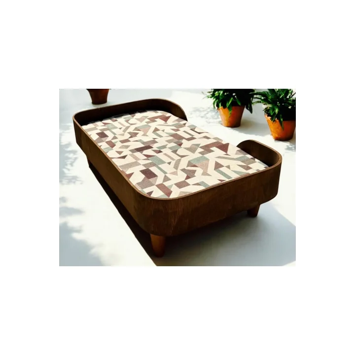 Barcelona 40*70 Kedi Köpek Yatağı Ceviz. Şık Tasarım Rahat Minderi Ile Beraber