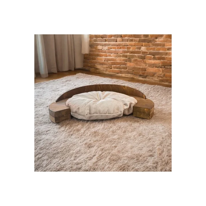 MADRİD Kedi Köpek Yatağı. Masif Ağaç Şık Tasarım. Ceviz Renk