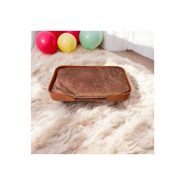 Barcelona 30*50 cm Kedi Köpek Yatağı Ceviz. Şık Tasarım Rahat Minderi Ile Beraber