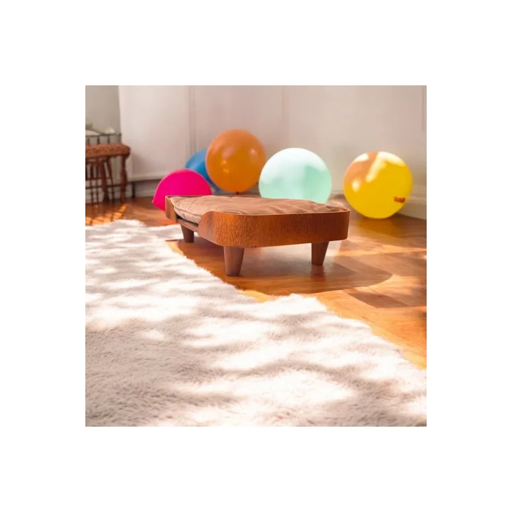 Barcelona 30*50 cm Kedi Köpek Yatağı Ceviz. Şık Tasarım Rahat Minderi Ile Beraber