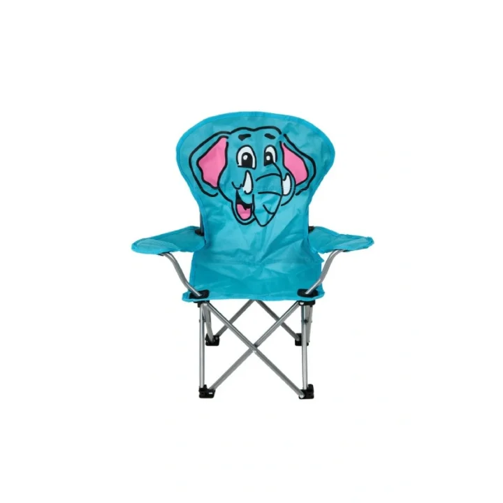 Çocuk Kamp Sandalyesi Fil Desenli Mavi, Taşıma Çantası ile Beraber