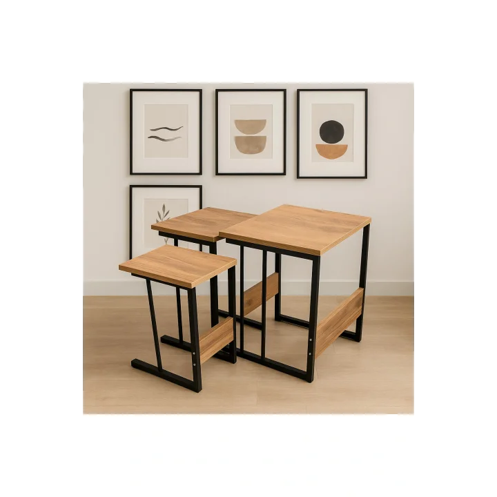 ZİGON SEHPA 3LÜ DEKORTİF YAN SEHPA ATLANTİK SEHPA