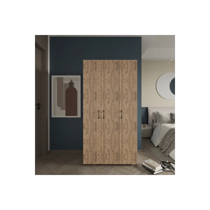 Doruk 3 Kapaklı Çam Elbise Dolabı Çok Amaçlı Dolap 90 cm Genişlik