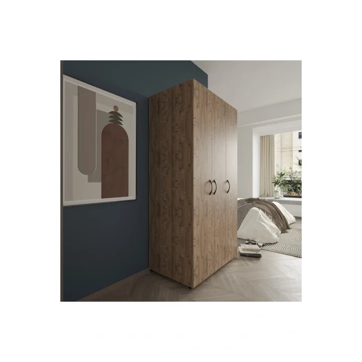 Doruk 3 Kapaklı Çam Elbise Dolabı Çok Amaçlı Dolap 90 cm Genişlik