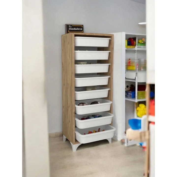 8 Sepetli Modern Oyuncak Dolabı Çok Amaçlı Dekoratif Dolap