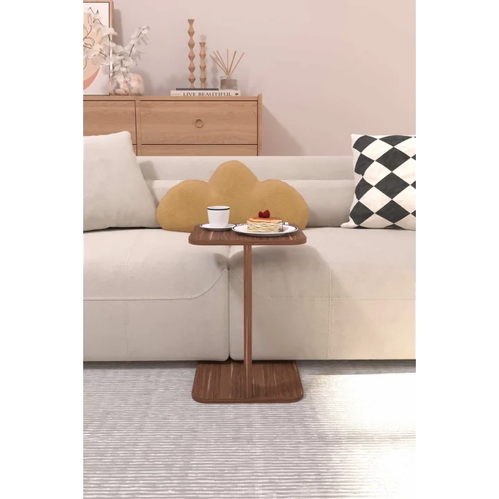 C Sehpa Koltuk Sehpası Yan Sehpa Zigon Sehpa Servis Sehpası Dikdörtgen Ceviz