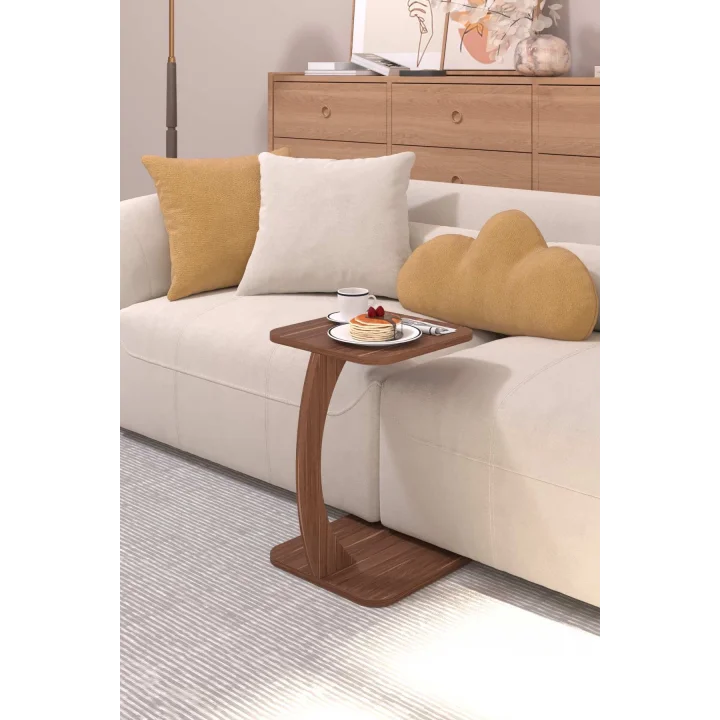 C Sehpa Koltuk Sehpası Yan Sehpa Zigon Sehpa Servis Sehpası Dikdörtgen Ceviz