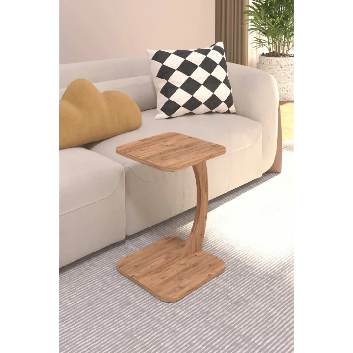 C Sehpa Koltuk Sehpası Yan Sehpa Servis Sehpası Dikdörtgen Çam