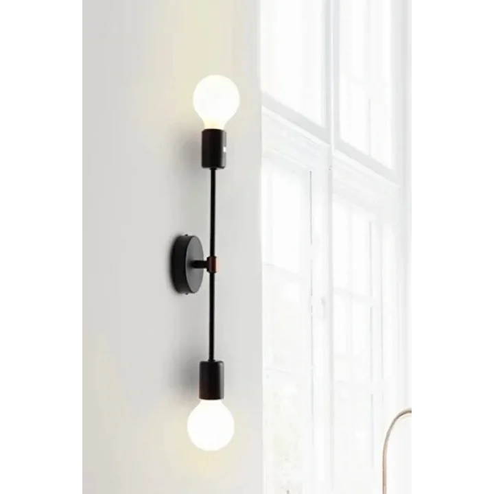 ED Retro Rustik Siyah Kasa Duvar Apliği Uzun