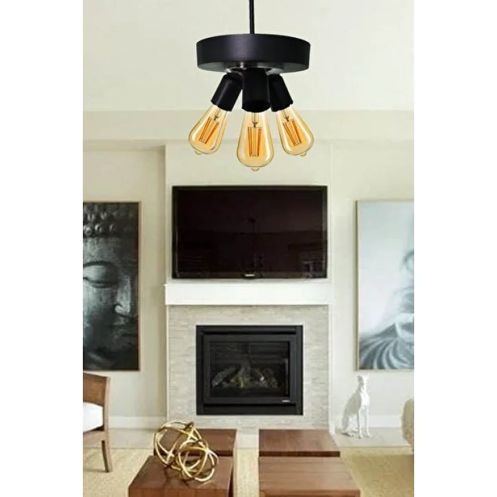 ED Troe Retro Rustil Üçlü Avize