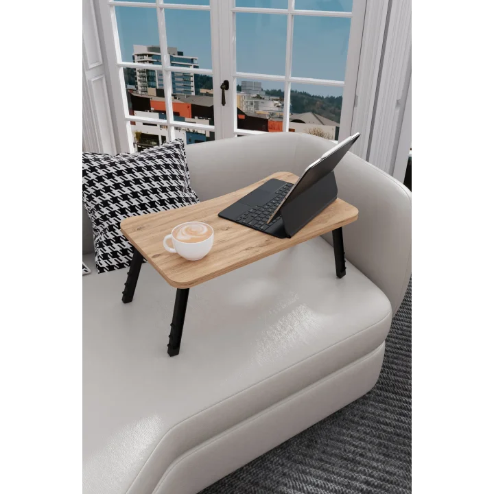 Laptop Sehpası Seyyar Kahvaltı Masası Katlanır Çalışma Sehpası Atlantik Çam