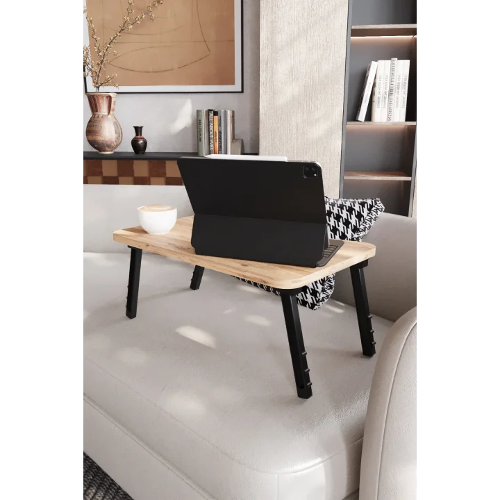Laptop Sehpası Seyyar Kahvaltı Masası Katlanır Çalışma Sehpası Atlantik Çam
