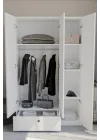 3 Kapaklı Çekmeceli Elbise Dolabı