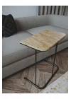Metal Ayaklı Laptop Sehpası Kahvaltı Masası Çalışma Sehpası Çam