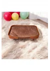 Barcelona 30*50 cm Kedi Köpek Yatağı Ceviz. Şık Tasarım Rahat Minderi Ile Beraber