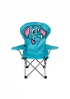 Çocuk Kamp Sandalyesi Fil Desenli Mavi, Taşıma Çantası ile Beraber