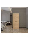 2 Kapaklı 5 Katlı Çok Amaçlı Atlantik Çam Elbise Dolabı 70 Cm