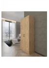 2 Kapaklı 5 Katlı Çok Amaçlı Atlantik Çam Elbise Dolabı 70 Cm