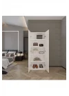 2 Kapaklı 5 Katlı Çok Amaçlı Atlantik Beyaz Elbise Dolabı 70 Cm