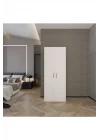 2 Kapaklı 5 Katlı Çok Amaçlı Atlantik Beyaz Elbise Dolabı 70 Cm