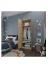 2 Kapaklı Elbise Dolabı - Genç odası Dolabı Çam 80 cm