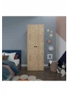 2 Kapaklı Elbise Dolabı - Genç odası Dolabı Çam 80 cm