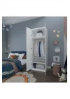 2 Kapaklı Elbise Dolabı - Genç Odası Dolabı Beyaz 80 cm Genişlik