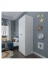 2 Kapaklı Elbise Dolabı - Genç Odası Dolabı Beyaz 80 cm Genişlik