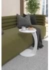 C Sehpa Koltuk Sehpası Yan Sehpa Zigon Sehpa Servis Sehpası Yuvarlak Beyaz
