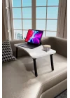 Laptop Sehpası Seyyar Kahvaltı Masası Katlanır Çalışma Sehpası Beyaz