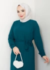 TESETTÜR KREP DÜZ KALEM ELBİSE