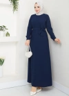 TESETTÜR KREP DÜZ KALEM ELBİSE