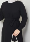 TESETTÜR KREP DÜZ KALEM ELBİSE