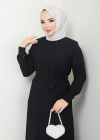 TESETTÜR KREP DÜZ KALEM ELBİSE