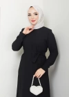 TESETTÜR KREP DÜZ KALEM ELBİSE