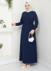 TESETTÜR KREP DÜZ KALEM ELBİSE