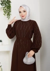 tesettür elbise baklava taş desenli