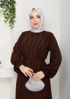 tesettür elbise baklava taş desenli