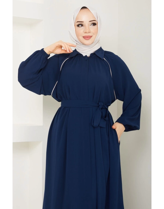 BOL KESİM İSLAMİ FERACE REGLAN KOL BEJ RENK BİYELİ MEDİNE İPEĞİ