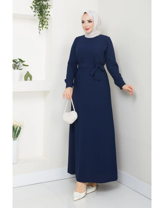 TESETTÜR KREP DÜZ KALEM ELBİSE
