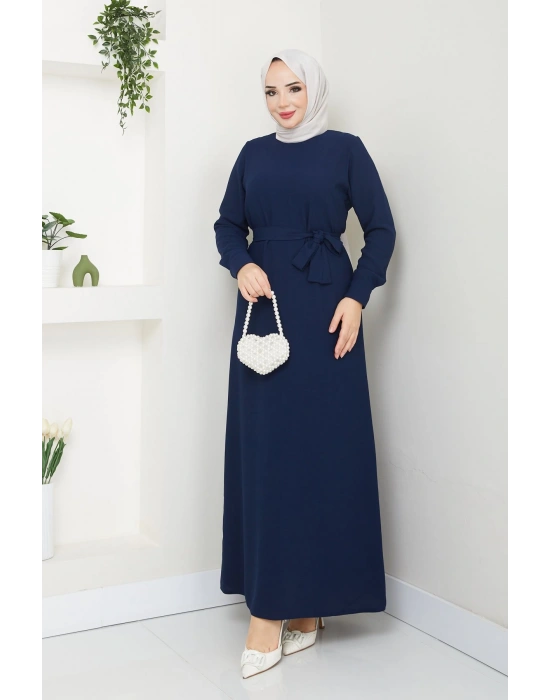 TESETTÜR KREP DÜZ KALEM ELBİSE