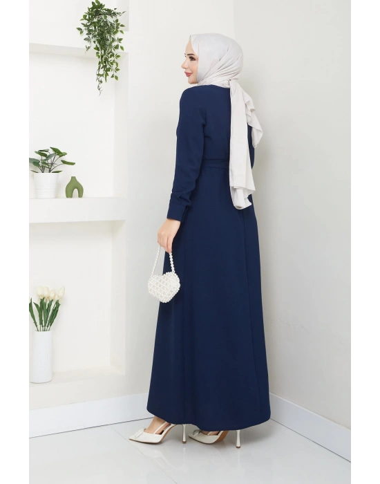 TESETTÜR KREP DÜZ KALEM ELBİSE